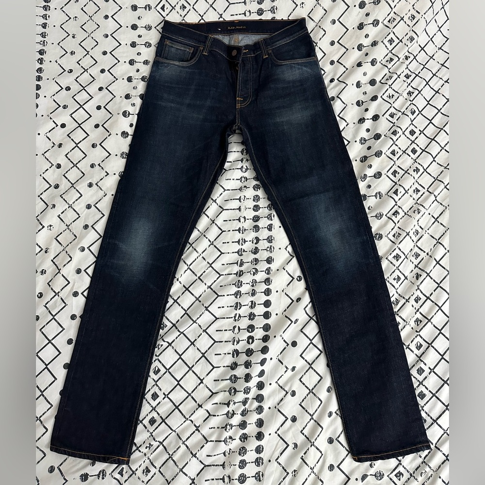 Nudie jeans dark blue means size 34